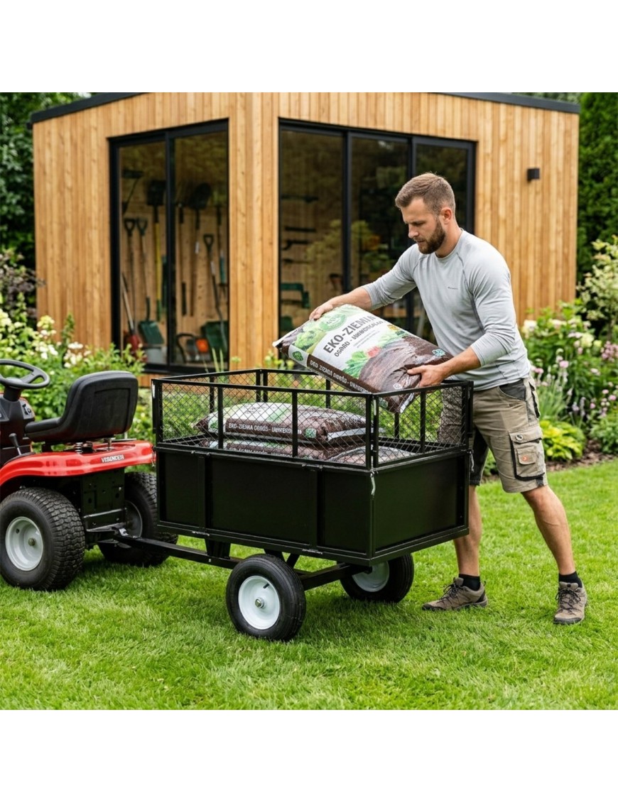 Przyczepka ogrodowa z kiprem Barracuda B-TC3080, 300 kg, do quada i traktorka
