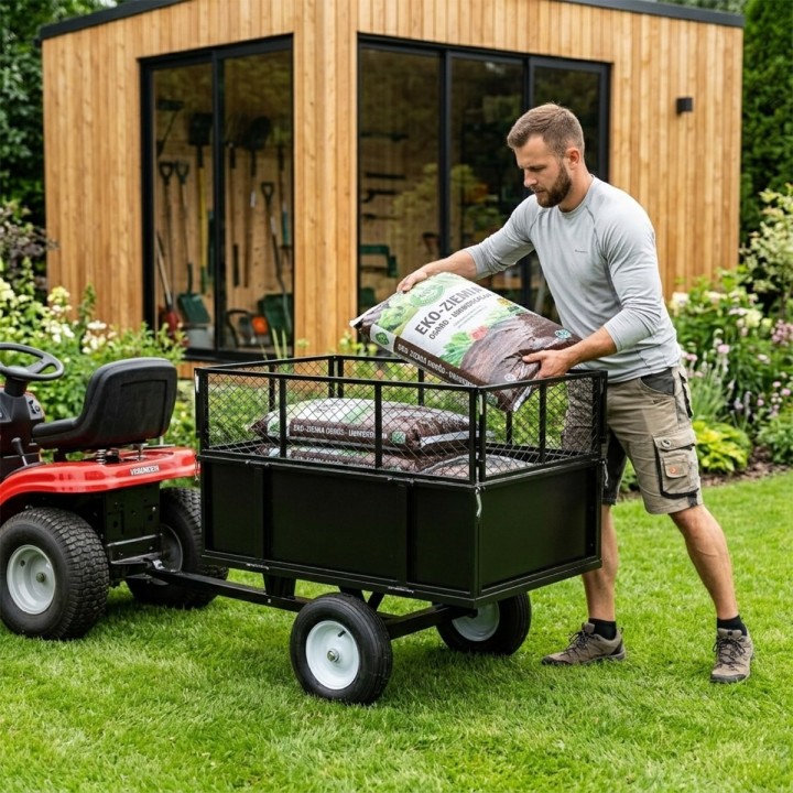Przyczepka ogrodowa z kiprem Barracuda B-TC3080, 300 kg, do quada i traktorka - ujęcie 7