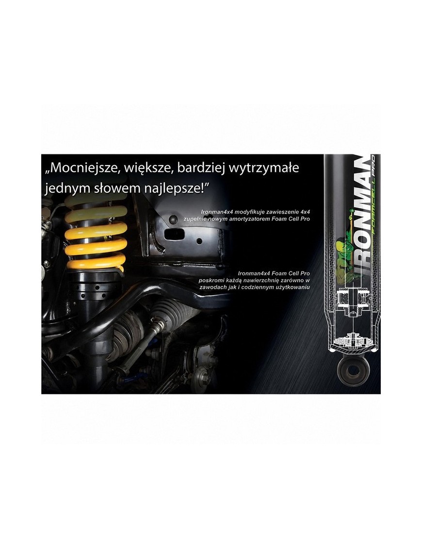 Amortyzator przedni Ironman 4x4 Foam Cell Pro wzmocniony, lift 5" — Nissan Patrol Y60 SWB, Nissan Patrol Y61/Y60 - ujęcie 3 Amortyzator przedni Ironman 4x4 Foam Cell Pro wzmocniony, lift 5" — Nissan Patrol Y60 SWB, Nissan Patrol Y61/Y60 - ujęcie 3