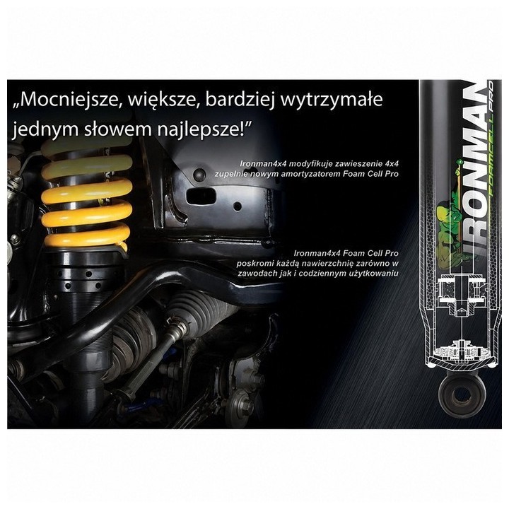 Amortyzator przedni Ironman 4x4 Foam Cell Pro wzmocniony, lift 5" — Nissan Patrol Y60 SWB, Nissan Patrol Y61/Y60 - ujęcie 3