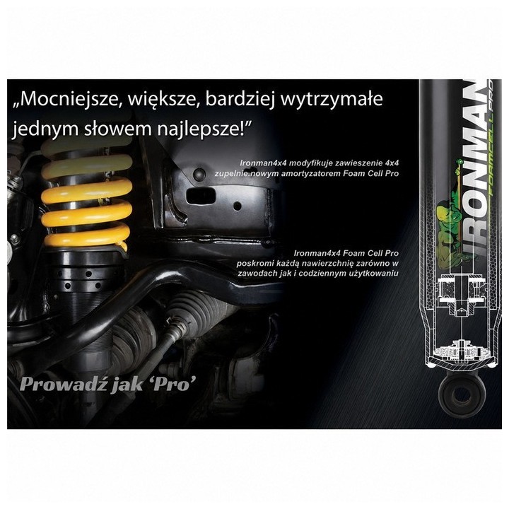 Amortyzator tylny Ironman 4x4 Foam Cell Pro, lift 2" — Toyota Hilux Vigo, Toyota Land Cruiser (45650FE) - ujęcie 3