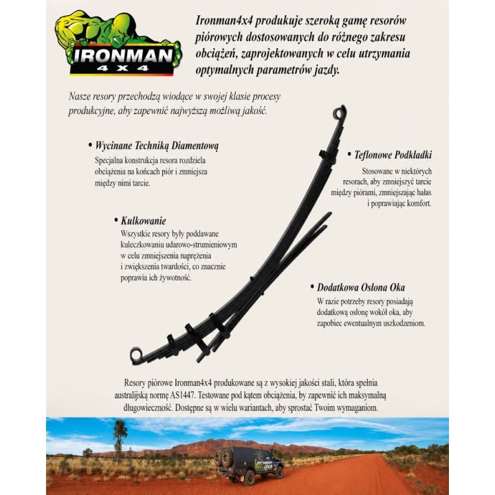 Wzmocniony tylny resor zawieszenia IRONMAN4X4 +2" LIFT — Toyota Tacoma (TOY066C) - ujęcie 2