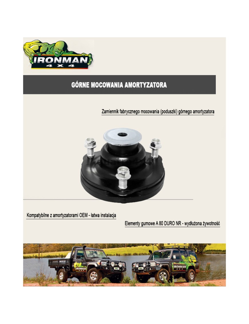 Wzmocnione górne mocowanie amortyzatora IRONMAN4X4 — Toyota Land Cruiser (ISST125-B)