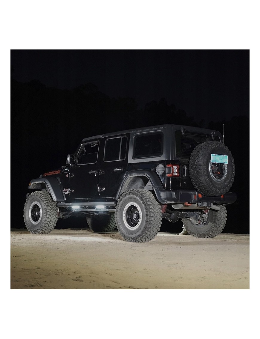 Progi stalowe z podświetleniem LED - Jeep Wrangler JLU 2018+ i 4xe