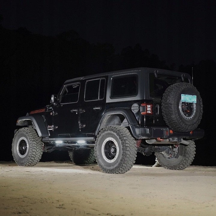 Progi stalowe z podświetleniem LED - Jeep Wrangler JLU 2018+ i 4xe TOPFIRE