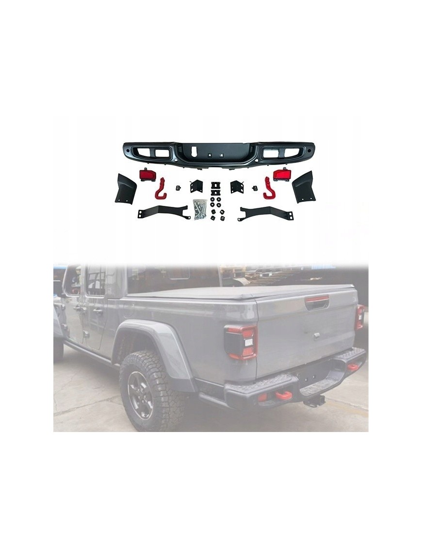 Zderzak tylny stalowy z otworami pod czujniki PDC - Jeep Gladiator JT 2020+