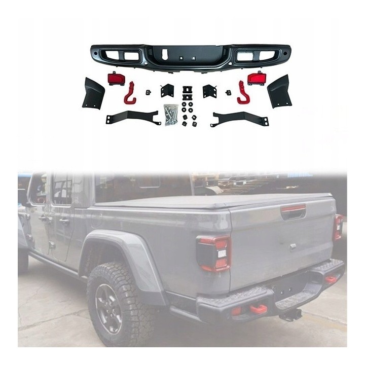 Zderzak tylny stalowy z otworami pod czujniki PDC - Jeep Gladiator JT 2020+