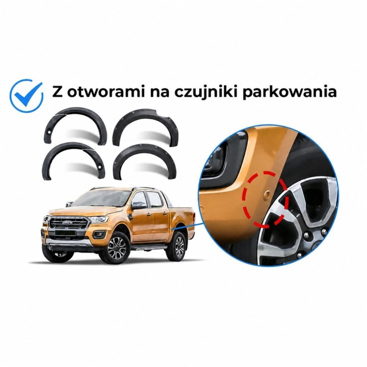 Poszerzenia nadkoli - fender flares - lldpe snakeman 4WD — Ford Ranger T8 (SNFF035) - ujęcie 5