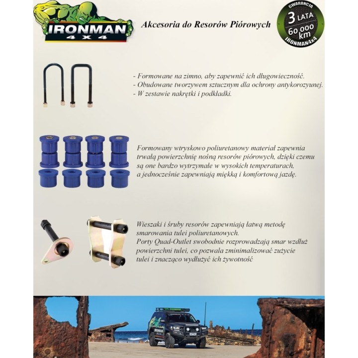 Komplet tulei resorów Ironman 4x4 — Mitsubishi L200, Mitsubishi Pajero (715TUK) - ujęcie 3