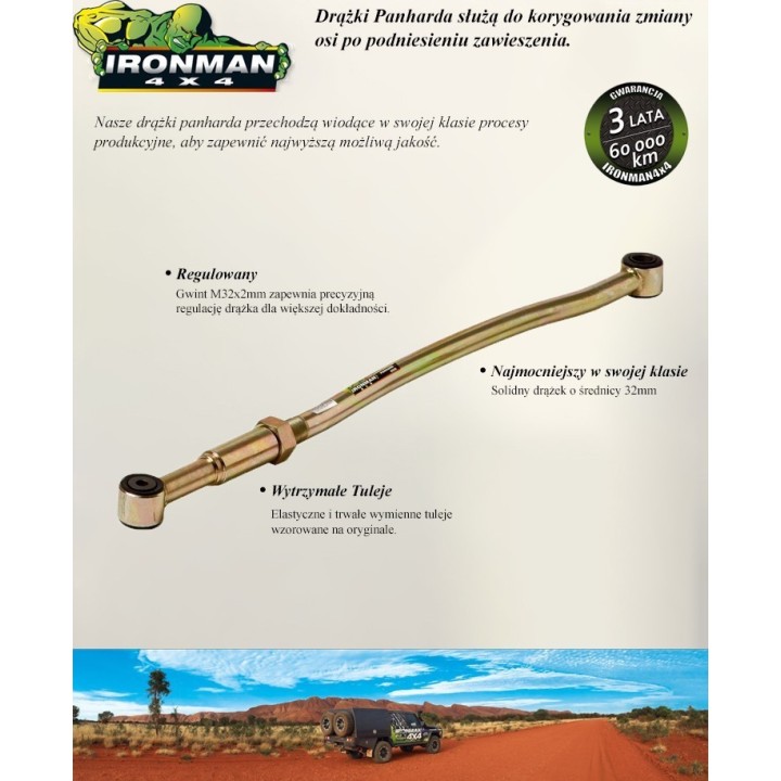 Tylny regulowany drążek panharda Ironman 4x4 — Nissan Patrol Y61 (PANHARD006) - ujęcie 3