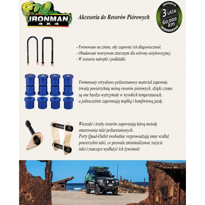 Wieszak resora tył (niezbędne 2SZT) Ironman 4x4 — Nissan Patrol GQ Y60, Nissan Patrol GU Y61, Toyota LAN Dcruiser - ujęcie 2