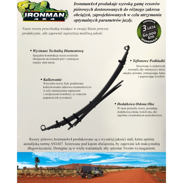 Wzmocnione tylne resory +2', (7 piór) przeznaczone do obciążeń +200kg Ironman 4x4 — Toyota Land Cruiser (TOY002B) - ujęcie 2