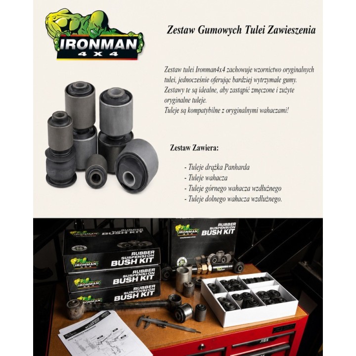 Wzmocniony komplet gumowo-metalowych tulei zawieszenia (20 szt.) Ironman 4x4 — Nissan Patrol GU Y61 (848RK) - ujęcie 3