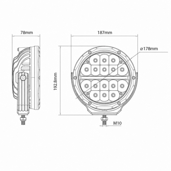 Reflektor dalekosiężny meteor IRONMAN4X4 (1 sztuka) (ILED7M) - ujęcie 6