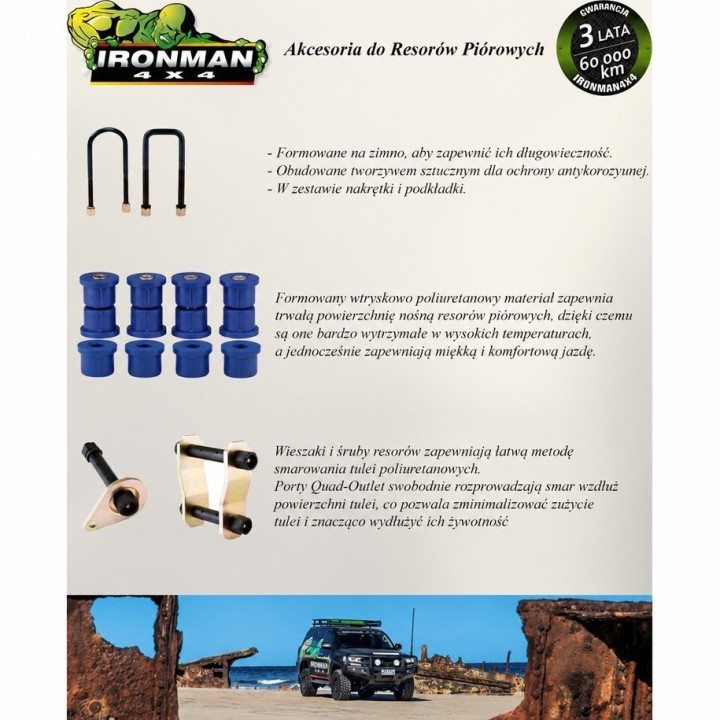 Komplet tulejek resorów tył Ironman 4x4 — SsangYong Musso (1153UK) - ujęcie 2