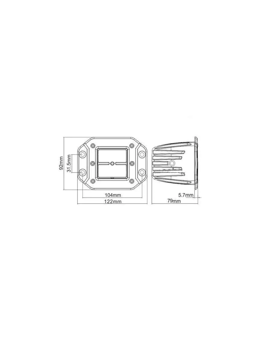 Lampa LED 4x3W Habita z uchwytami montażowymi do zabudowy w zderzak