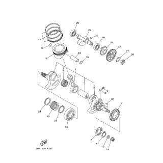 Yamaha 1S3-11603-10 Pierścienie Grizzly 700 - ujęcie 2