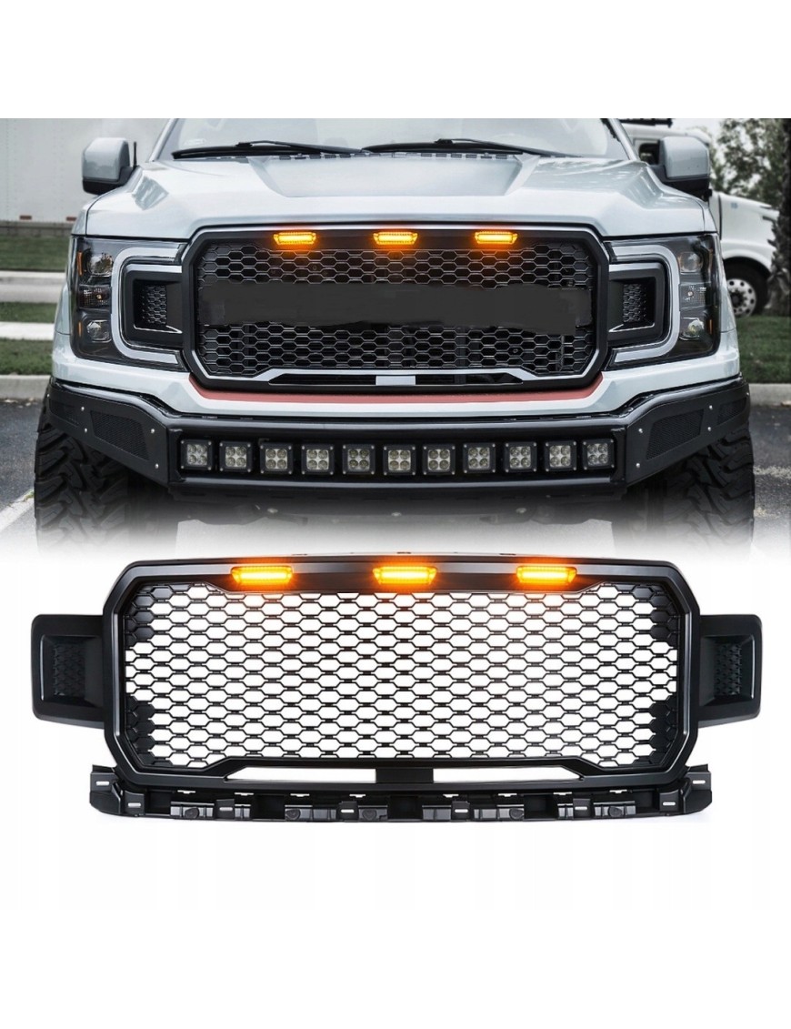 Atrapa / grill TopFire Raptor Style z LED Ford F-150 2018-2020