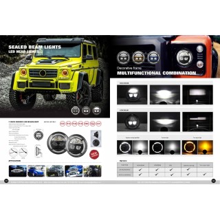 Reflektory LED 7 cali TXA 0136A — komplet 2 szt., mijania, drogowe, DRL, kierunkowskaz - ujęcie 2