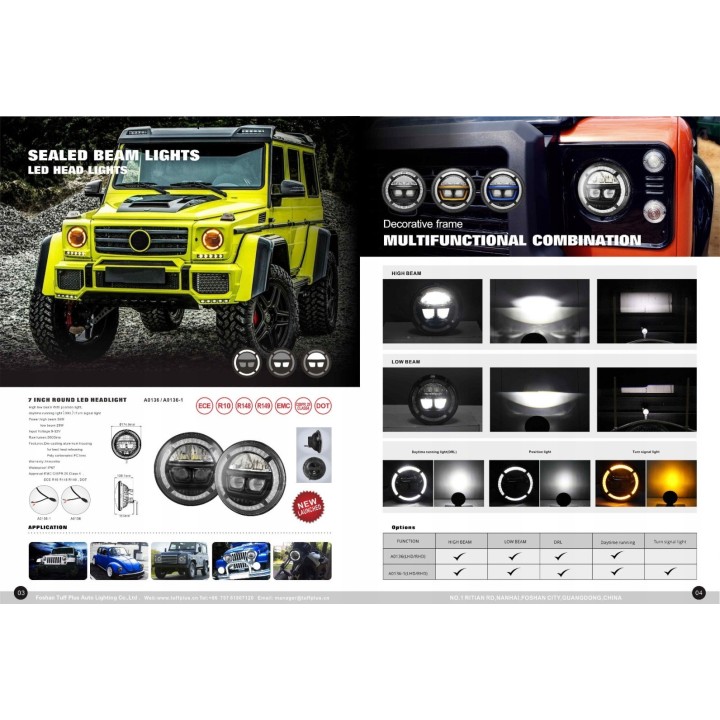 Reflektory LED 7 cali TXA 0136A — komplet 2 szt., mijania, drogowe, DRL, kierunkowskaz - ujęcie 2