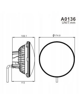 Reflektory LED 7 cali TXA 0136A — komplet 2 szt., mijania, drogowe, DRL, kierunkowskaz - ujęcie 4