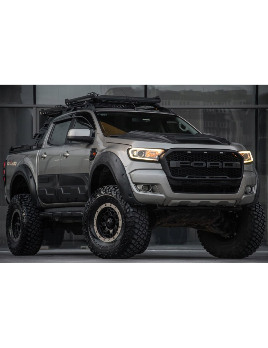 Listwy drzwi JUMBO Ford Ranger 2012-2022 — powiększone, ABS, czarny mat