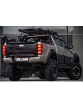 Listwy drzwi JUMBO Ford Ranger 2012-2022 — powiększone, ABS, czarny mat