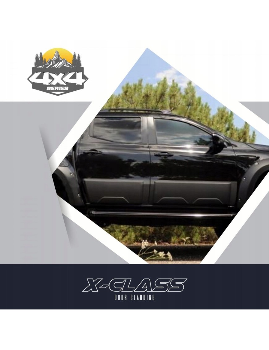 Listwy ochronne drzwi Mercedes-Benz X-Class 2018+ — ABS, czarny mat