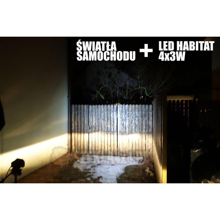 Światła samochodu z lampą LED Habitat – szeroki snop na płot i ścianę budynku