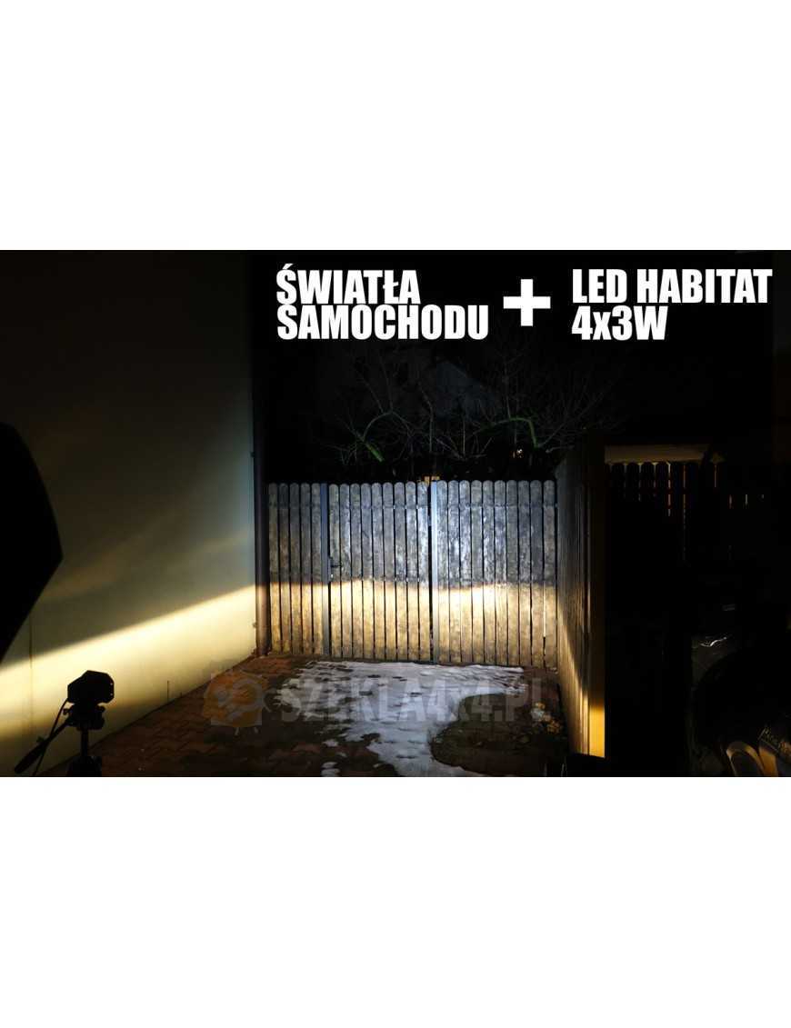 Lampa LED 4x3W Habitat Homologacja FLOOD z uchwytami montażowymi do zabudowy w zderzak Lampa LED 4x3W Habitat Homologacja FLOOD z uchwytami montażowymi do zabudowy w zderzak