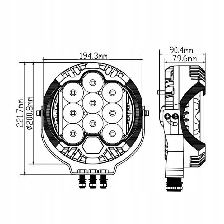 Lampa LED 9" 120W Combo z DRL, homologacja E9 - TXCM 90120 - ujęcie 3
