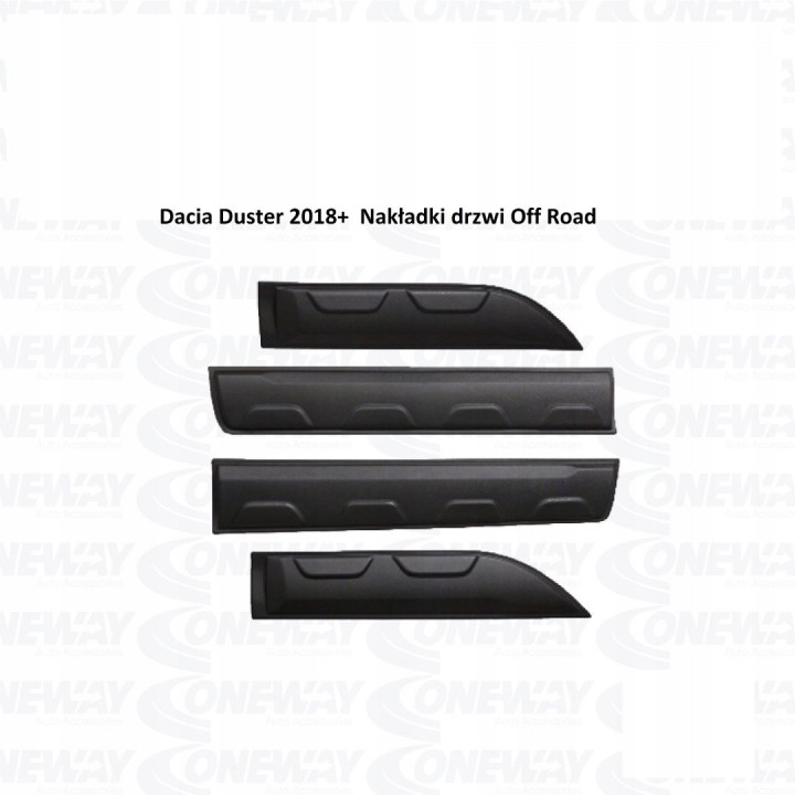 Listwy ochronne drzwi Off Road Dacia Duster 2018-2022, komplet 4 szt.