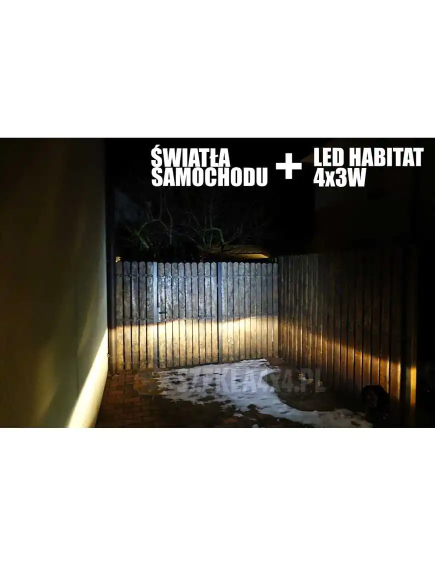 Lampa LED 4x3W Habitat Homologacja FLOOD z uchwytami montażowymi do zabudowy w zderzak