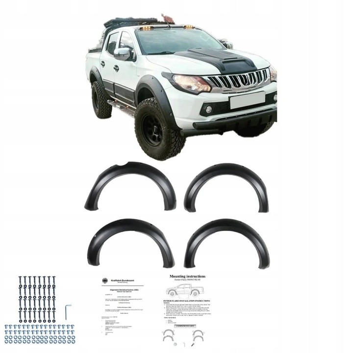 Poszerzenia błotników do Mitsubishi L200 2015-2019, komplet 4 szt. - ujęcie 3