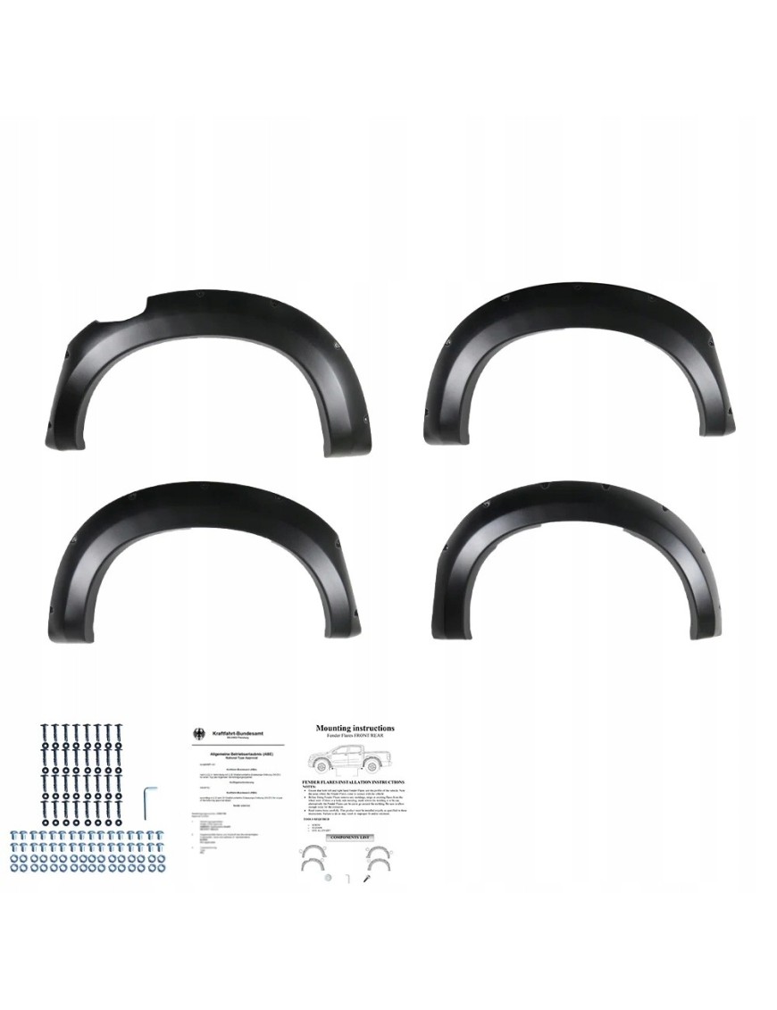 Poszerzenia błotników do Isuzu D-Max 2012-2019, komplet 4 szt.