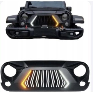 Grill przedni ABS z LED DRL i kierunkowskazem - Jeep Wrangler JK/JKU 2007-2017