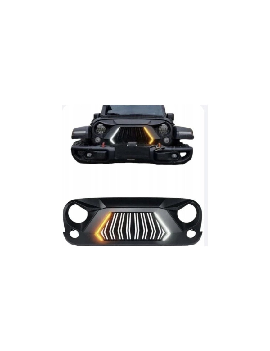 Grill przedni ABS z LED DRL i kierunkowskazem - Jeep Wrangler JK/JKU 2007-2017