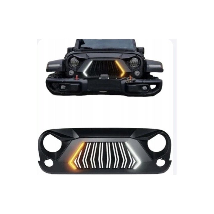 Grill przedni ABS z LED DRL i kierunkowskazem - Jeep Wrangler JK/JKU 2007-2017