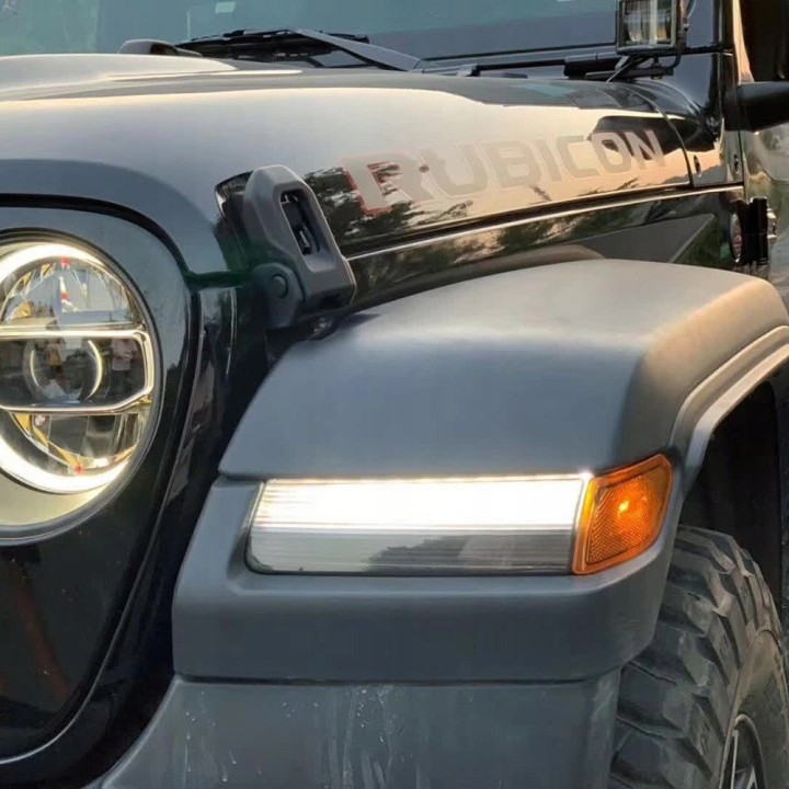 Lampy poszerzeń błotników TopFire Jeep Wrangler JL 2018-2025 i Gladiator JT 2020-2025 Rubicon / Sahara