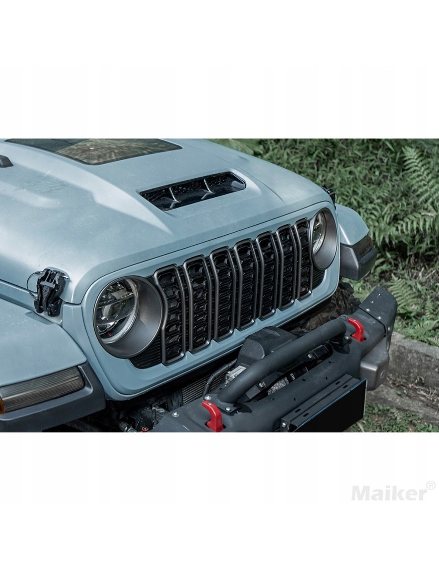 Grill atrapa w stylu 2024 Jeep Wrangler JL / JLU 2018+ i Gladiator JT 2020+, bez kamery