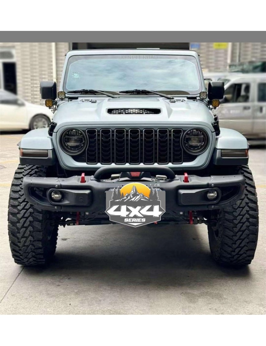 Grill atrapa w stylu 2024 Jeep Wrangler JL / JLU 2018+ i Gladiator JT 2020+, bez kamery