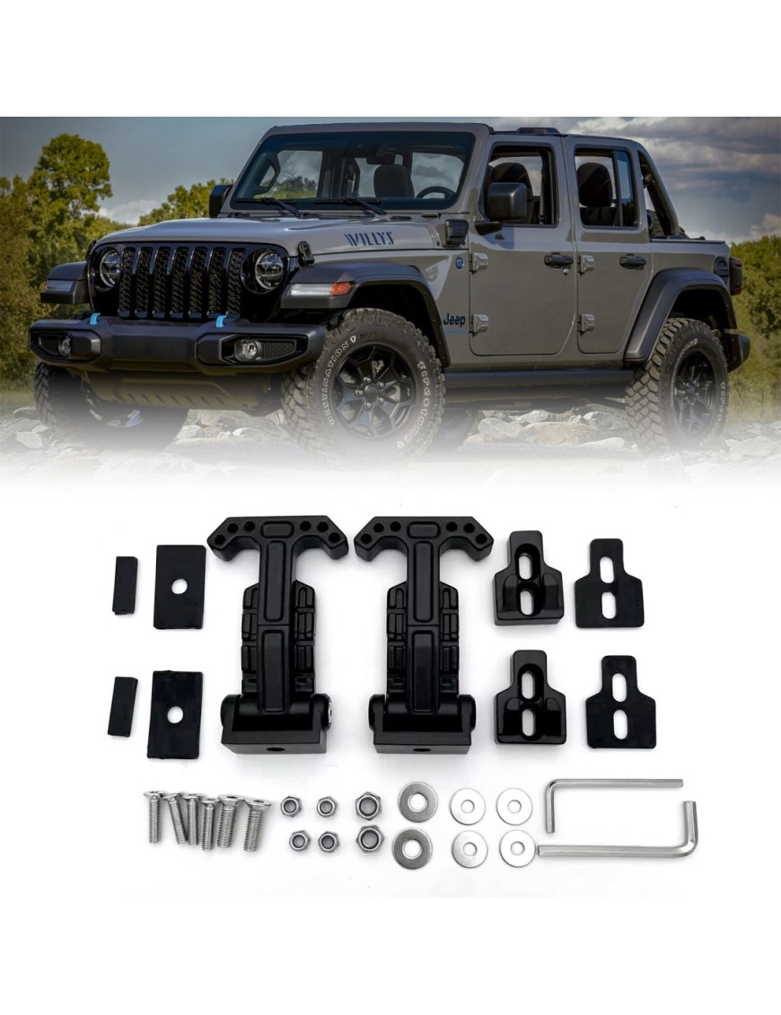 Zamki boczne maski TopFire Jeep Wrangler JL 2018+ — komplet