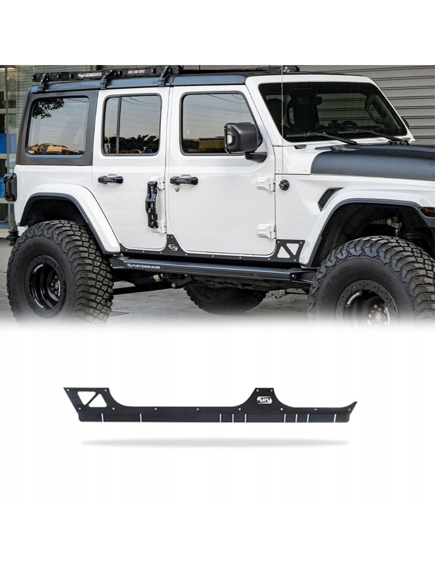 Nakładki progów FURY Jeep Wrangler JLU 4D — komplet aluminiowy