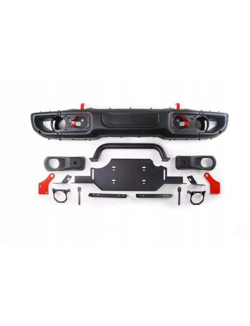 Zderzak przedni aluminiowy z bull-barem Jeep Wrangler JL / Gladiator JT — wersja z PDC