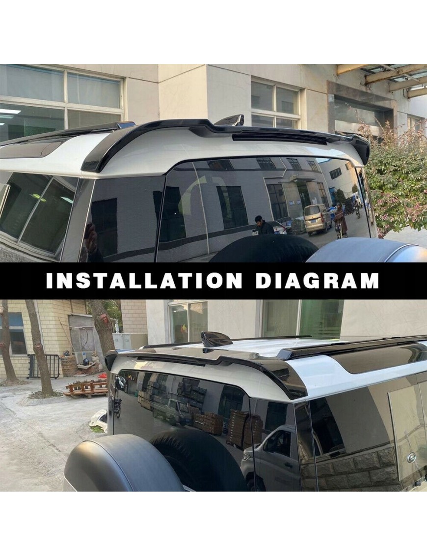 Spoiler tylny dachowy Land Rover Defender 2020+, czarny piano