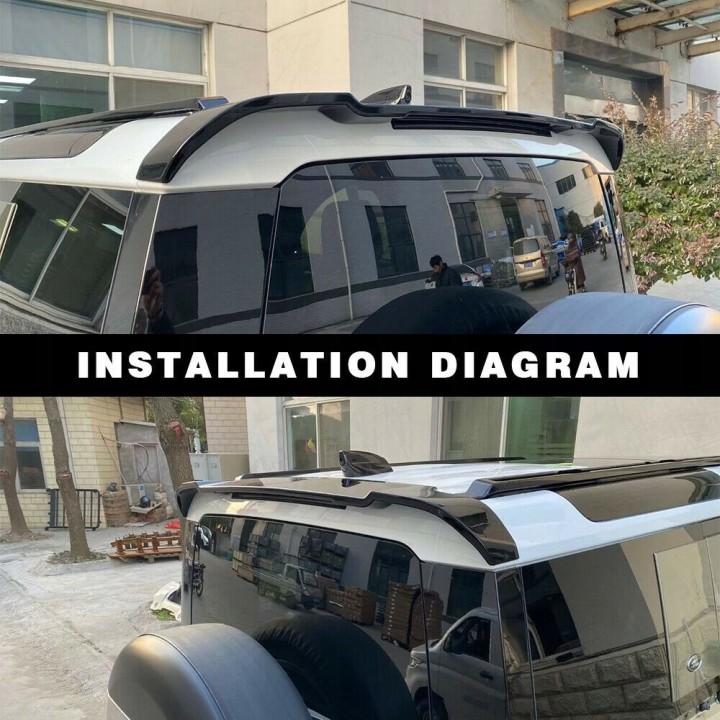Spoiler tylny dachowy Land Rover Defender 2020+, czarny piano - ujęcie 2