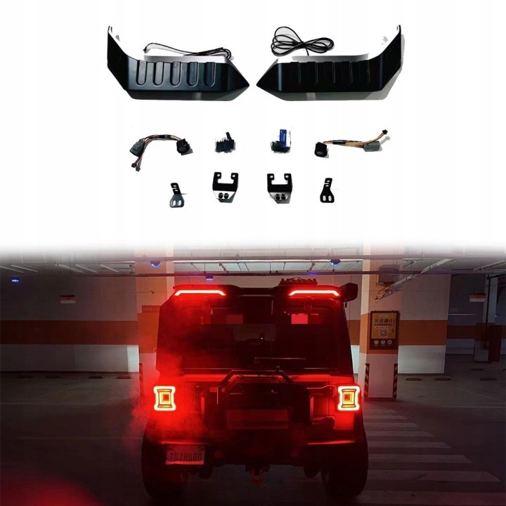 Spoilery narożne z lampami LED Jeep Wrangler JL/JLU 2018+, komplet