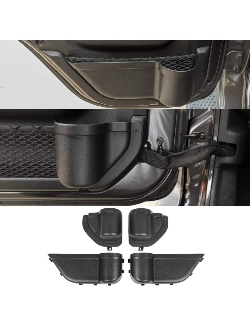 Kieszenie na butelki w drzwiach Jeep Wrangler JLU / Gladiator JT, komplet 4 szt.
