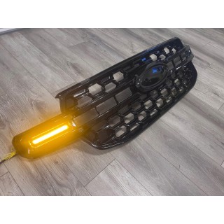 Grill z DRL Ford Ranger T9 2022+ — ABS, czarny połysk, światła dzienne z kierunkowskazem - ujęcie 2