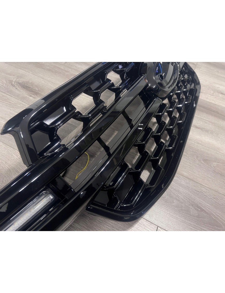 Grill z DRL Ford Ranger T9 2022+ — ABS, czarny połysk, światła dzienne z kierunkowskazem